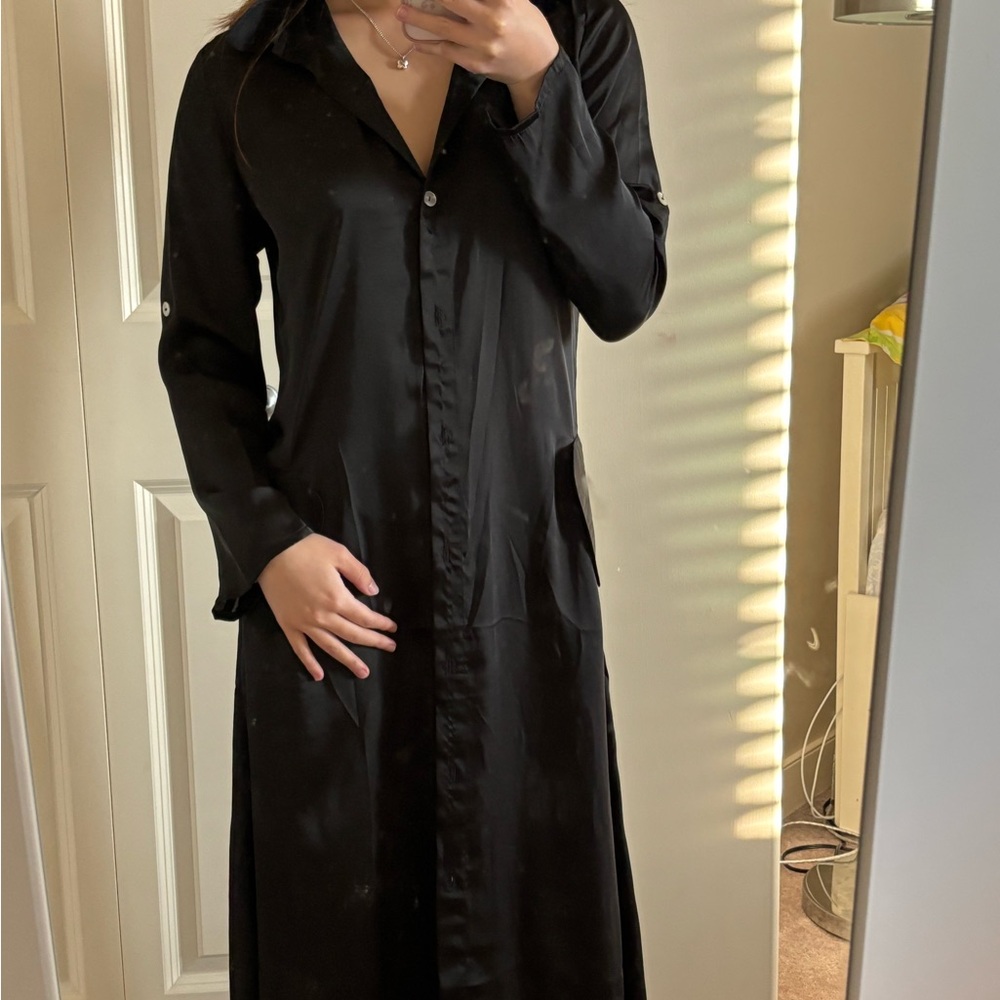 Authentic vintage 100% silk black Chanel abaya